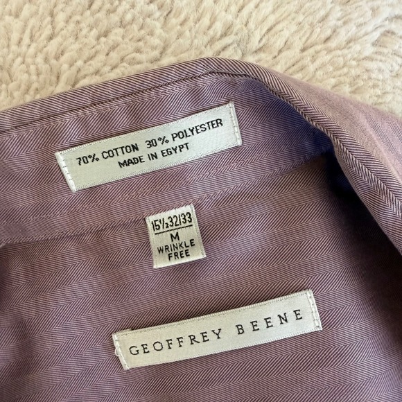 Retro Indie Grunge Herringbone Button Up Shirt Long Sleeve Ecclectic Funky Mauve - Picture 4 of 7